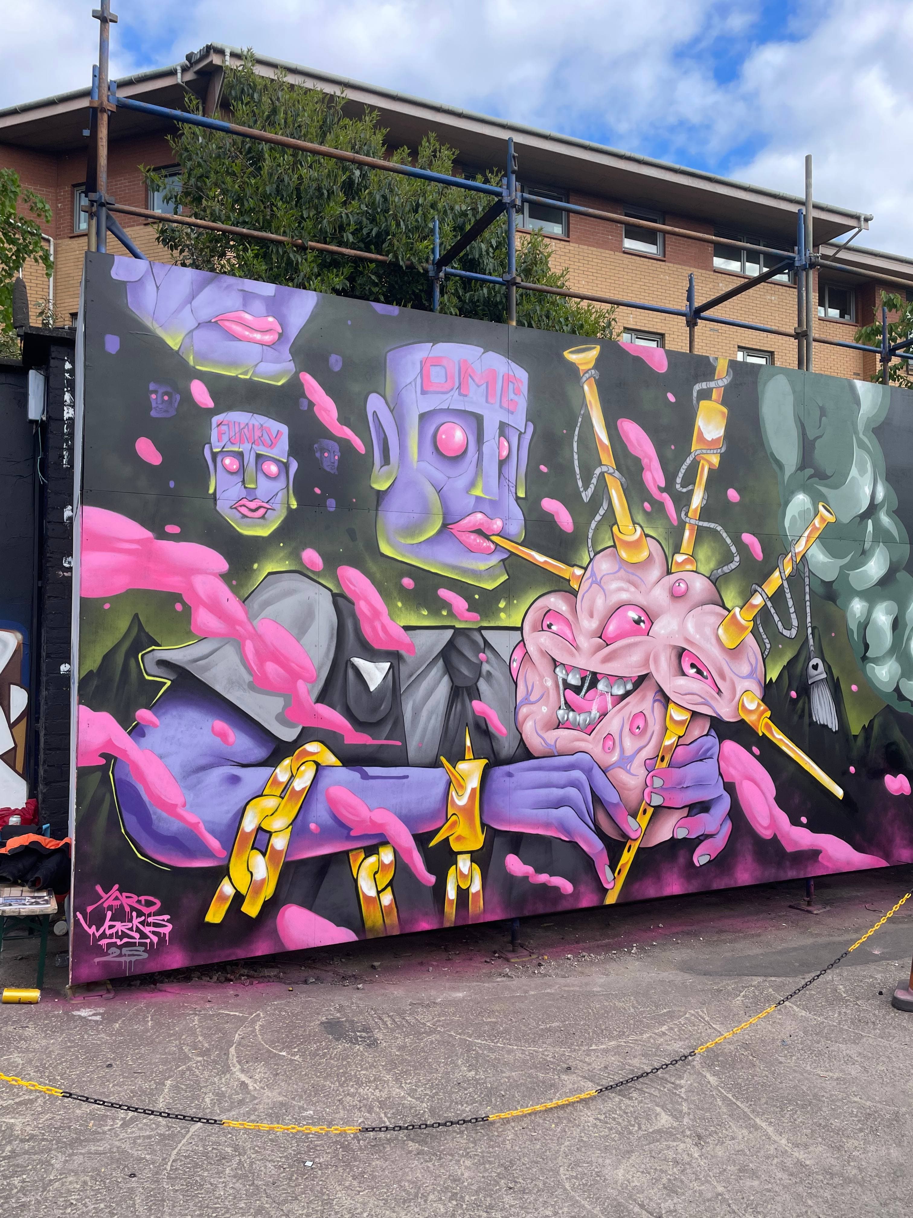 Bagpipes of Doom graffiti, Yardworks, Scotland 2025