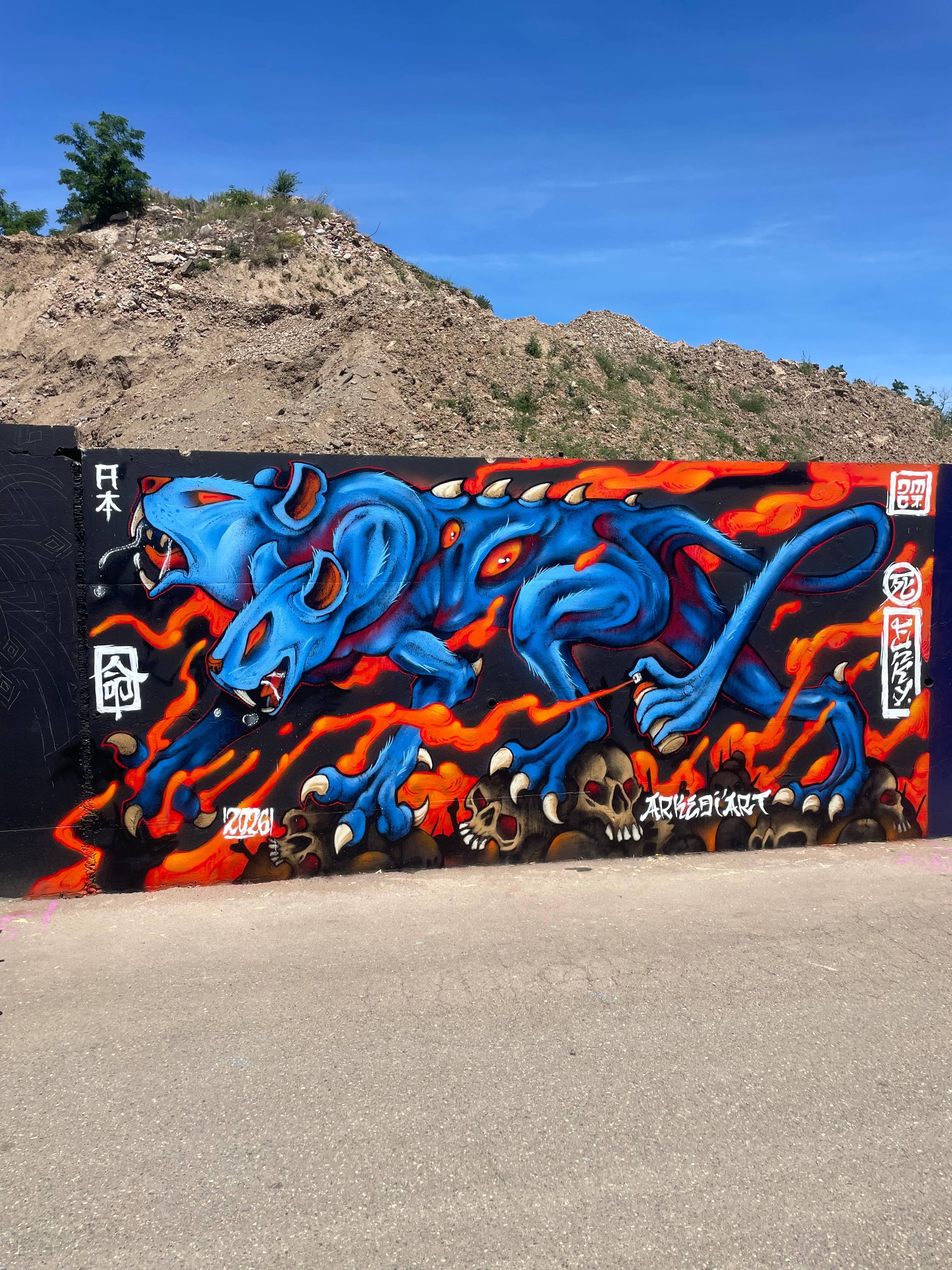 Street Chymera graffiti, Arkedi’Art, France 2026