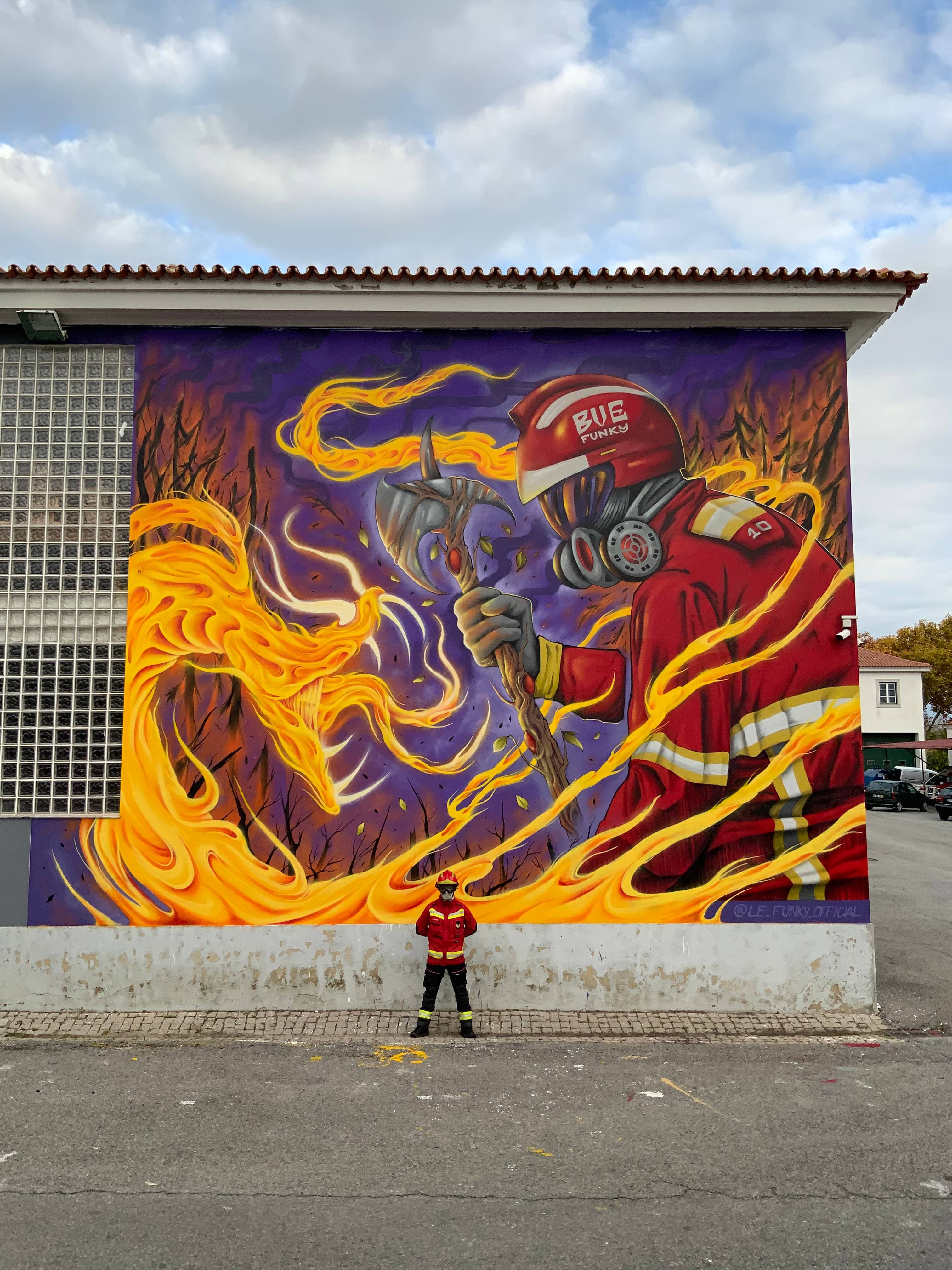 Snake of Fire graffiti, Commission for Fire Department HQ, Évora, Portugal 2025