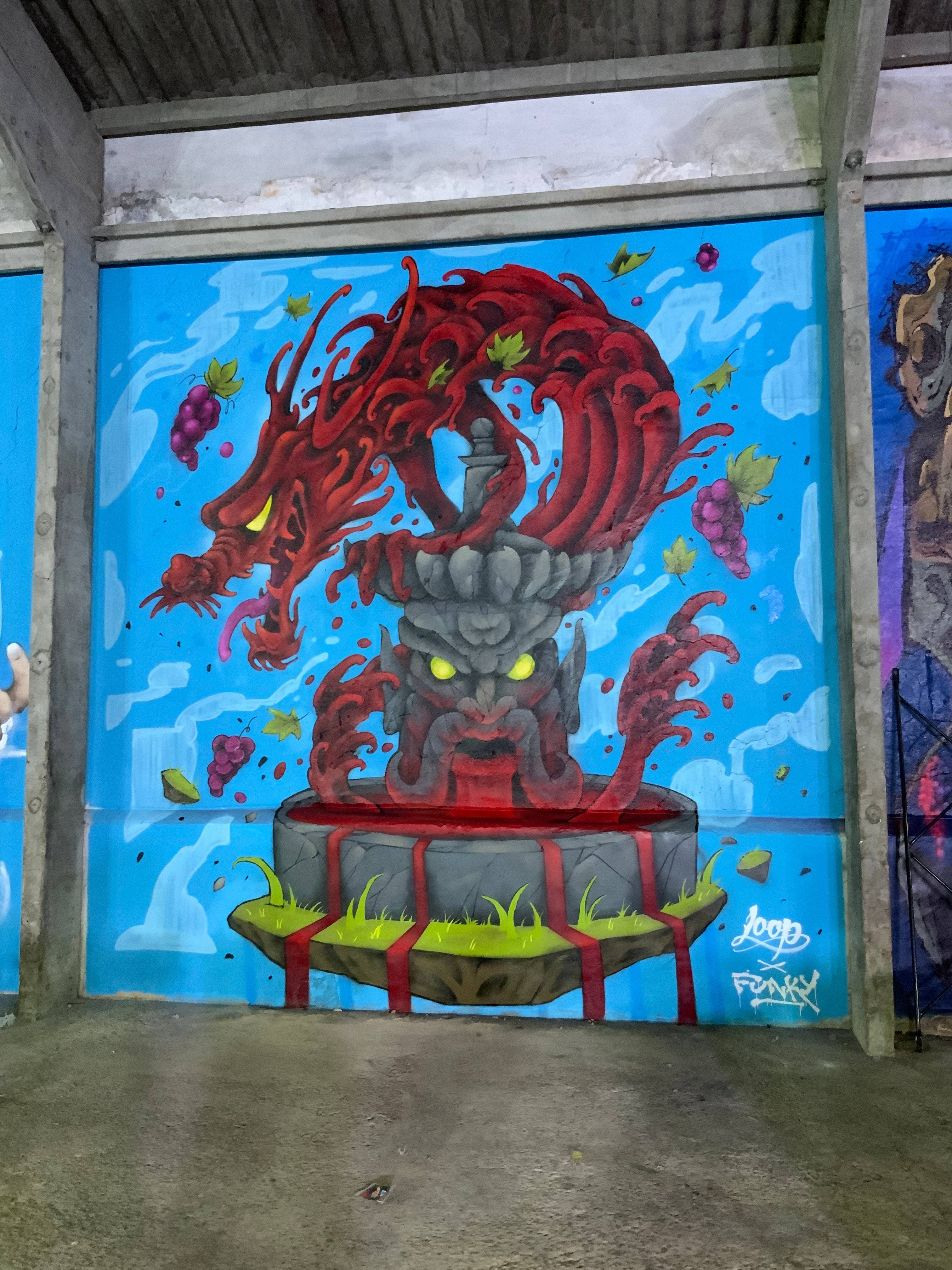 Fountain of Youth graffiti, Pig Parade, Portugal 2025